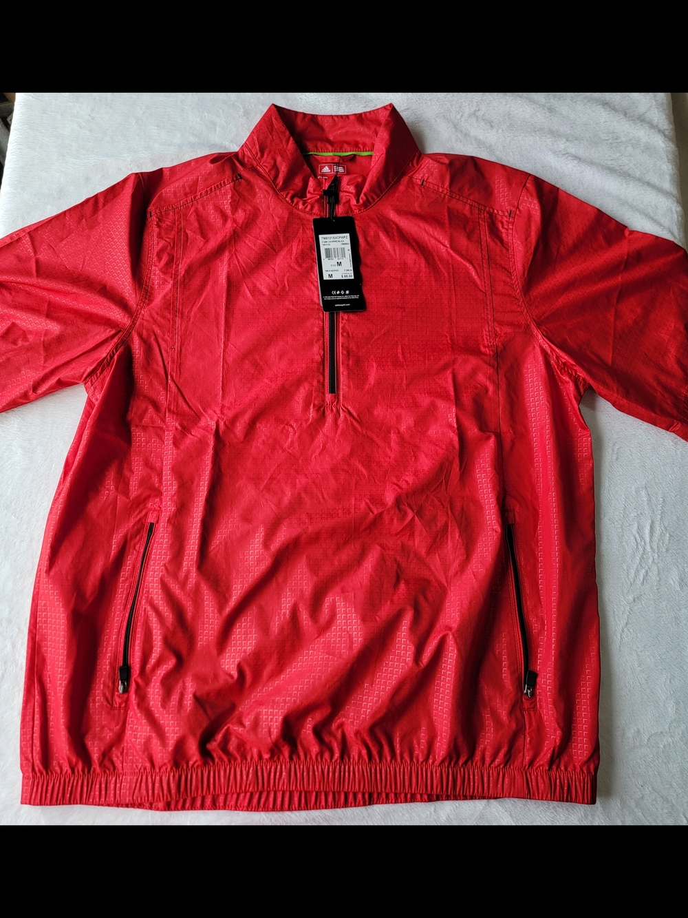 adidas Red Half-Zip Windbreaker Pullover